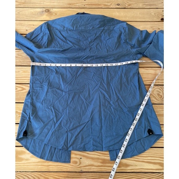 Rare Rabbit Button Down Shirt Size Large Men’s Blue Long Sleeve - Picture 8 of 9